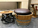 Whiskey & Wine Barrel Ottoman — Hidden Storage, Reclaimed Oak