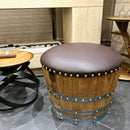 Whiskey & Wine Barrel Ottoman — Hidden Storage, Reclaimed Oak