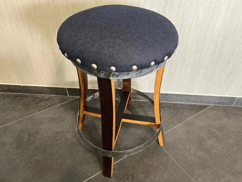 Wine Barrel Stave Bar Stool - Blue Denim (Limited Colorway)