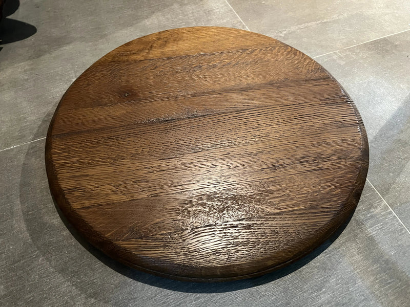 Wine Barrel Top - Finished Barrel Oak Head With Backing Installed