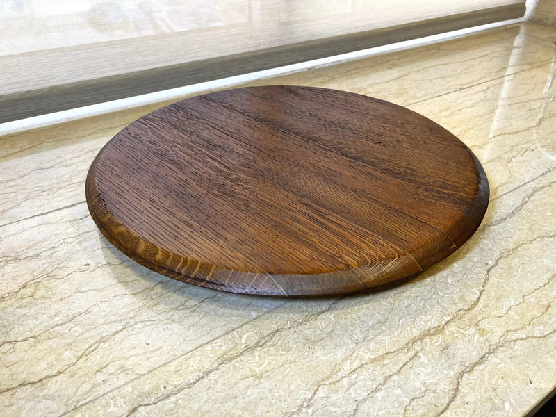 Wine Barrel Top - Finished Barrel Oak Head With Backing Installed