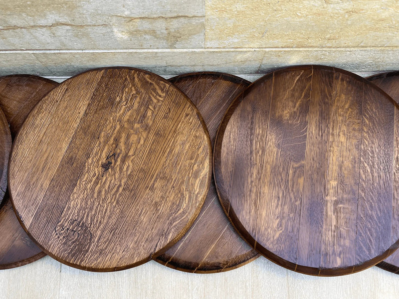 Wine Barrel Top - Finished Barrel Oak Head With Backing Installed