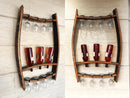 Whiskey & Wine Barrel Stave Trio Rack — Bottle Display, Wall Mount