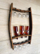 Whiskey & Wine Barrel Stave Trio Rack — Bottle Display, Wall Mount