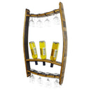 Whiskey & Wine Barrel Stave Trio Rack — Bottle Display, Wall Mount
