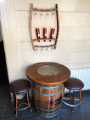 Whiskey & Wine Barrel Stave Trio Rack — Bottle Display, Wall Mount