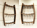 Whiskey & Wine Barrel Stave Trio Rack — Glass Display, Wall Mount