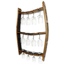 Whiskey & Wine Barrel Stave Trio Rack — Glass Display, Wall Mount