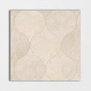 Thala Beige Fine Textured Winter Leaf Limestone Waterjet Mosaics 4 7/8x6 13/16