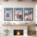 Girly Après Ski Set of 3 Posters. Chic Ski Resort Wall Decor by Wall Art Set