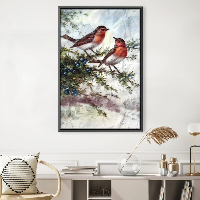 Winter Robins Canvas