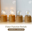 6.5" Tall Ceramic Set of 2 Wood Grain Table Lamp