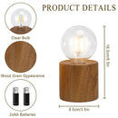 6.5" Tall Ceramic Set of 2 Wood Grain Table Lamp