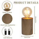 Set of 2 8.5" Tall Wood Grain Table Lamps by JHY DESIGN