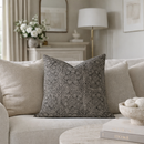 Floral Pillow Cover in Noir