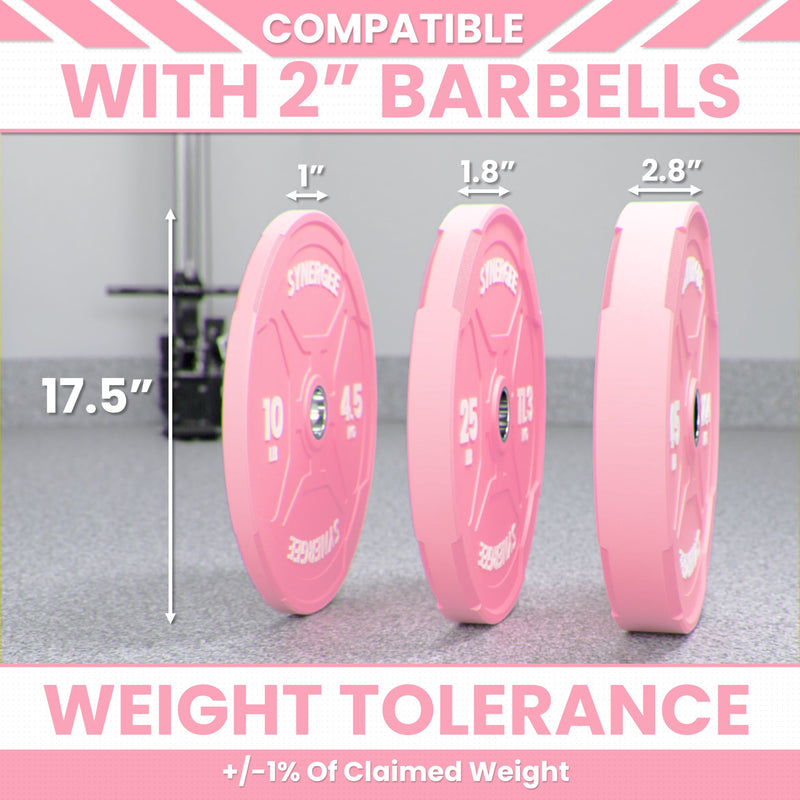 Synergee Pink EZ Grip Bumper Plates