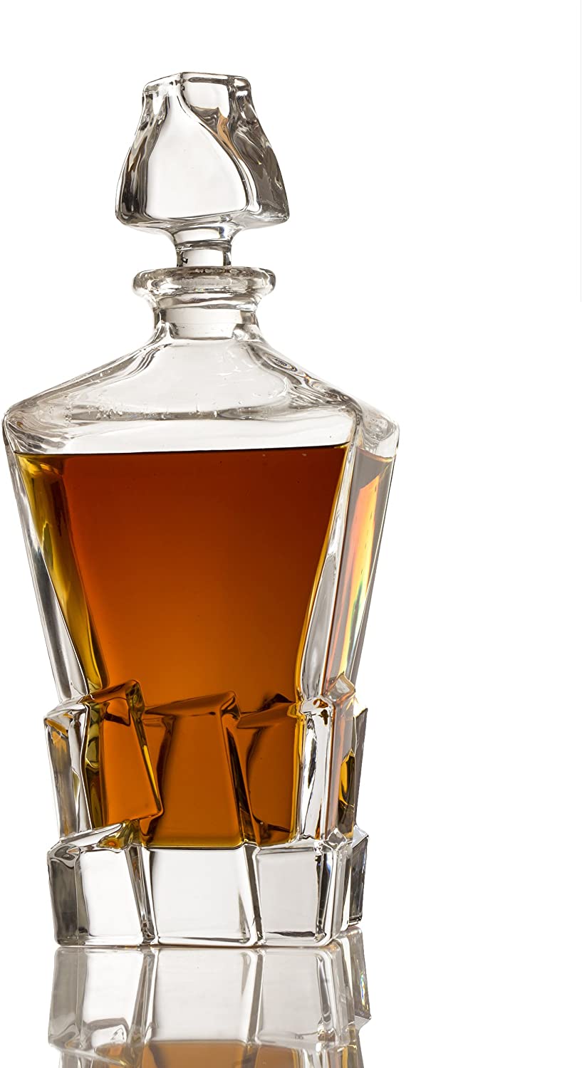 Crystal Wine and Whiskey Iceberg Mountain Glacier Decanter with 4 Glasses, photo 5 of 6