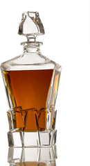 Crystal Wine and Whiskey Iceberg Mountain Glacier Decanter with 4 Glasses