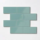 Sage Glossy Subway Ceramic Tiles 3x6