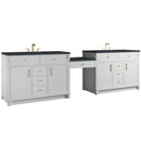 James Martin Bellshire 120" Double Bathroom Vanity, Bright White