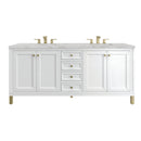 James Martin Chicago 72" Double Bathroom Vanity, Glossy White