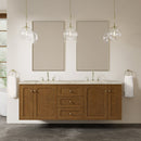 James Martin Laurent 72" Dual Mount Double Bathroom Vanity, Honey Oak