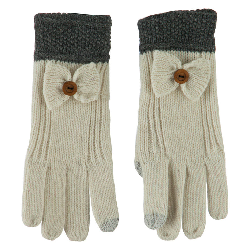 Women's Acrylic Knit Texting Bow Glove