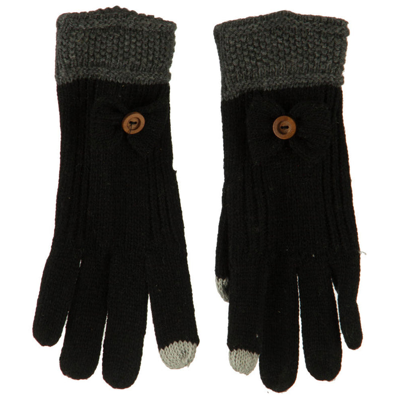 Women's Acrylic Knit Texting Bow Glove
