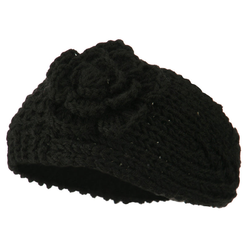 Women's Knit Flower Acrylic Head Band