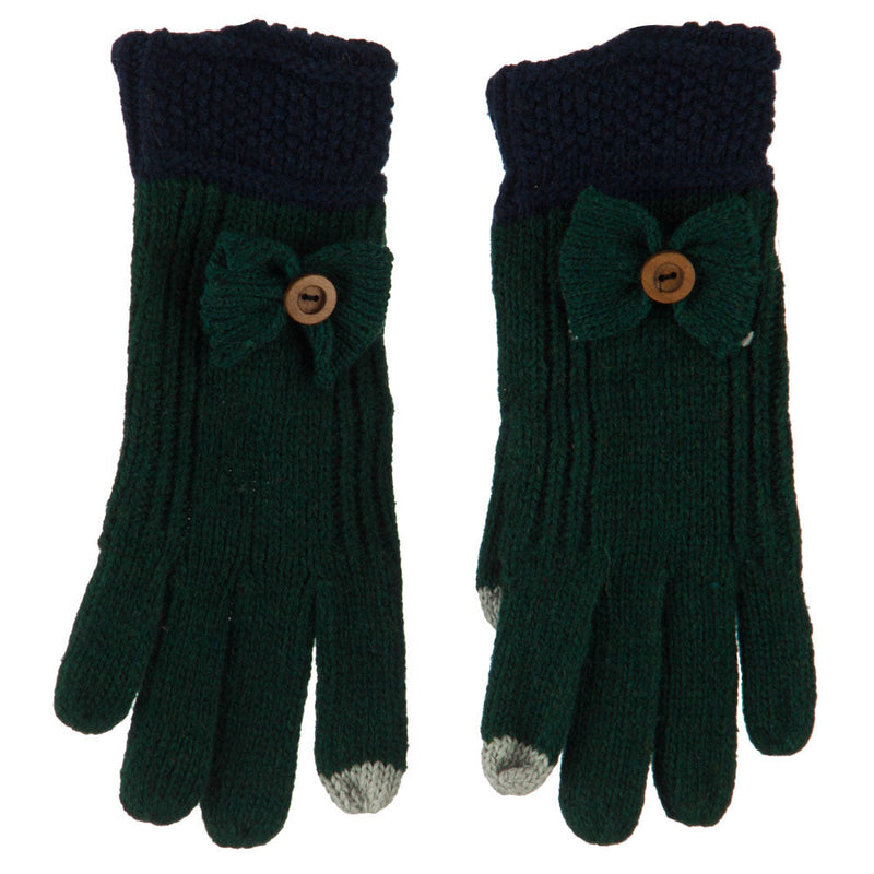 Women's Acrylic Knit Texting Bow Glove