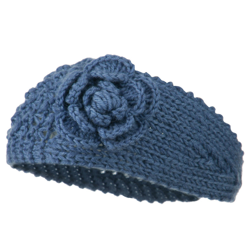 Women's Knit Flower Acrylic Head Band