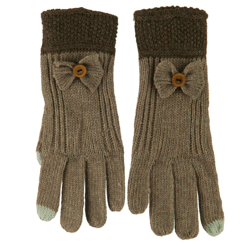 Women's Acrylic Knit Texting Bow Glove