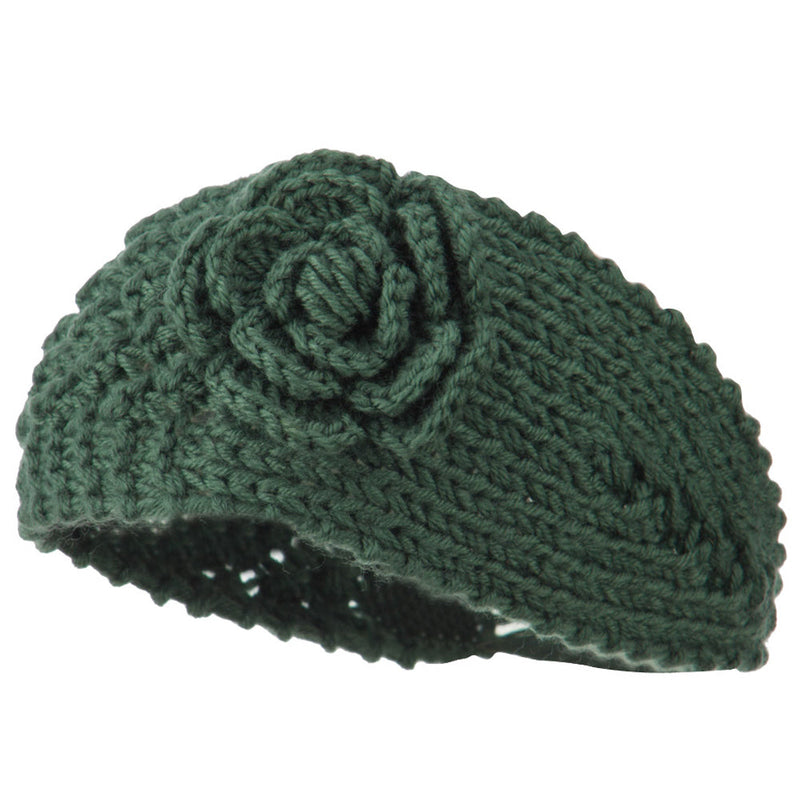 Women's Knit Flower Acrylic Head Band