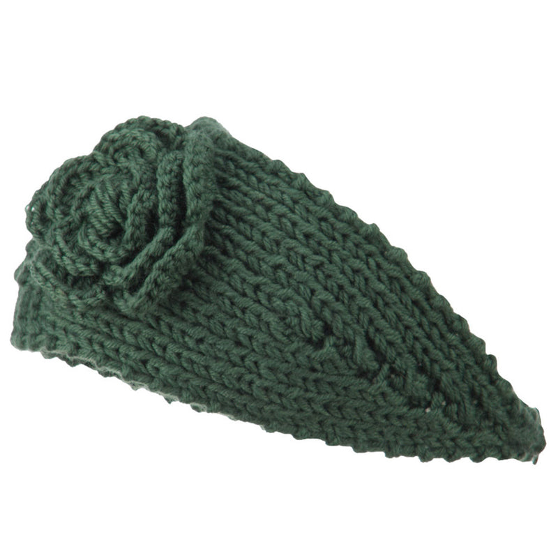 Women's Knit Flower Acrylic Head Band