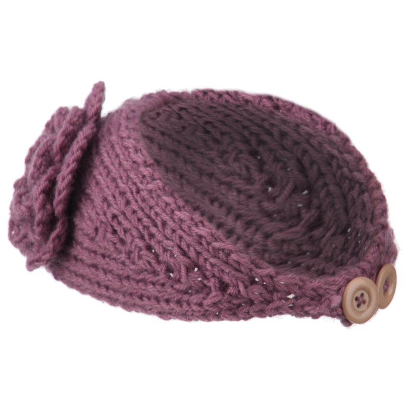 Women's Knit Flower Acrylic Head Band