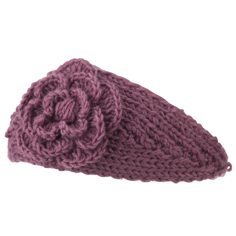 Women's Knit Flower Acrylic Head Band