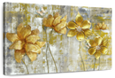 Large Golden Flowers Wall Art