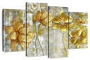 Large Golden Flowers Wall Art