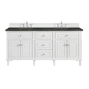 James Martin Lorelai 72" Double Bathroom Vanity, Bright White