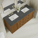James Martin Laurent 60" Dual Mount Double Bathroom Vanity, Honey Oak