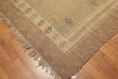 6'4" x 10'3" Tan Hand woven Tribal Turkish Kilim Wool Vegetable Dyes Traditional Oriental Area rug