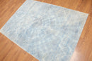 5' x 7' Handmade Graphic Area Rug Contemporary 100% Wool Blue