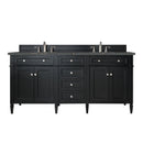 James Martin Brittany 72" Double Bathroom Vanity, Black Onyx