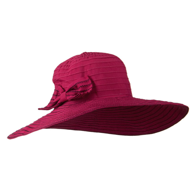 Woman's Large Bow Wired Brim Hat