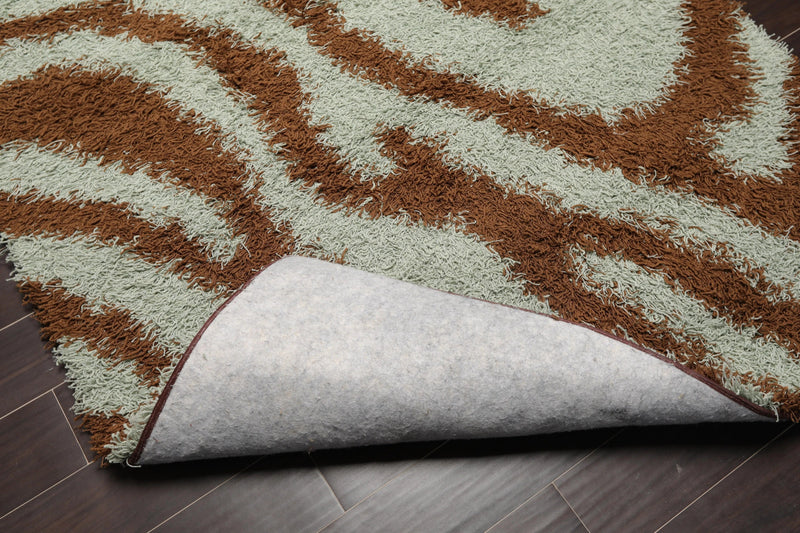 5' x 8' Modern 100% Nylon Shag Area Rug Brown