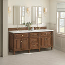 James Martin Lorelai 72" Double Bathroom Vanity, Mid-Century Walnut