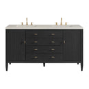 James Martin Myrrin 60" Double Bathroom Vanity, Carbon Oak