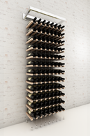 96 bottles eight column cork forward wall mounted BUOYANT® cable wine rack (chrome hardware)
