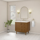 James Martin Laurent 36" Dual Mount Single Bathroom Vanity, Honey Oak