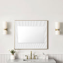 James Martin Soleil 36" Mirror, Matte White with Gold